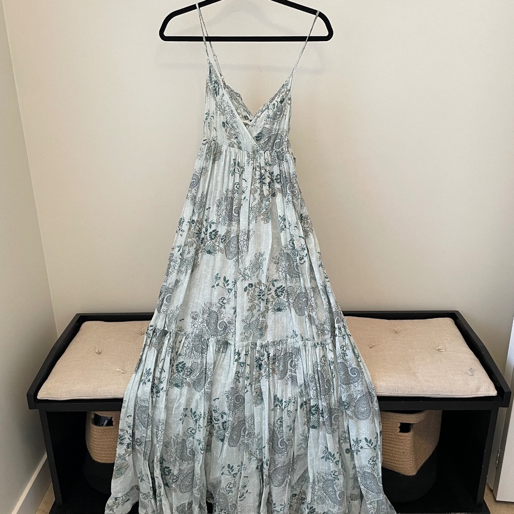Cotton Maxi Dress with tie back detail